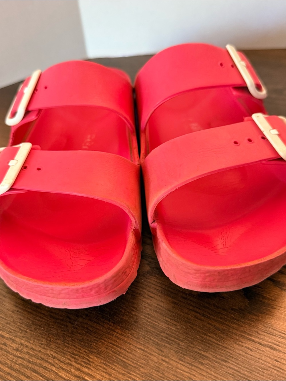 Birkenstock EVA Two-Strap Sandal - Bright Pink. Women size 38 or 7-7.5 - Picture 3 of 7
